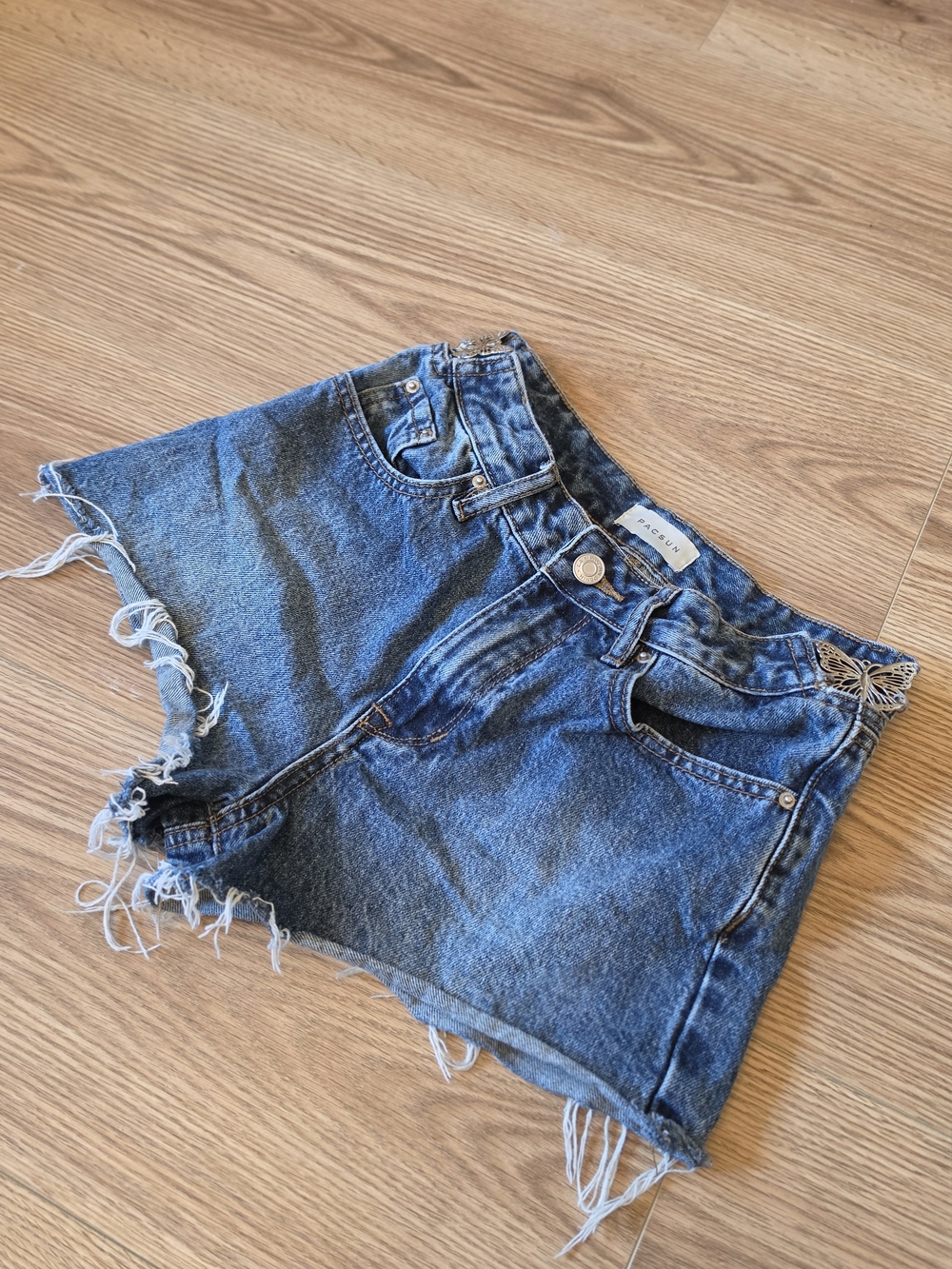 PacSun High Rise Festival Butterfly Cutoff Denim Shorts Sz 24